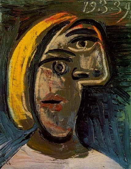 Пабло Пікассо, Голова жінки зі світлим волоссям, 1939, полотно, олія 